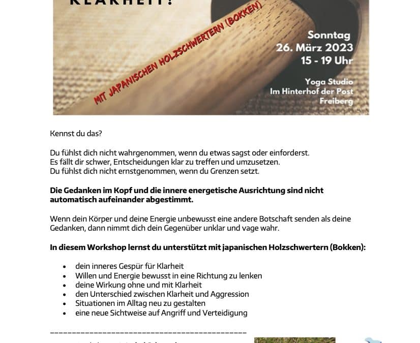 ForschungsRaum Freiberg, Dein innerer Krieger. Deine innere Kriegerin. 26.03.23