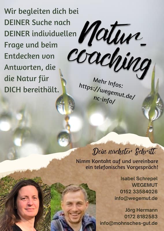 Naturcoaching-Flyer "Tropfen, Seite 1